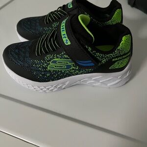 Skechers Kids' Black and Green Sneakers